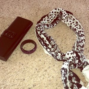 Cotton scarf black and white with fringe